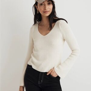 Madewell Flared Sleeve V Neck Sweater